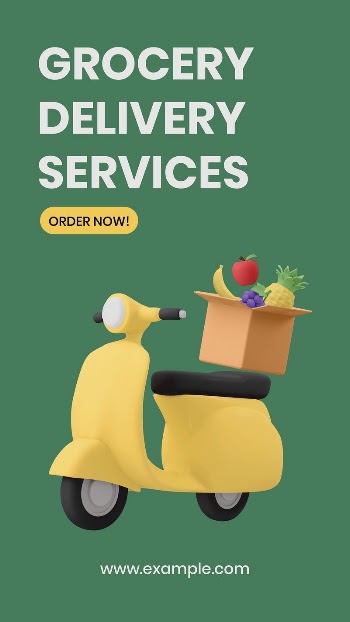 Grocery delivery Instagram story template, | Free Vector Template - rawpixel