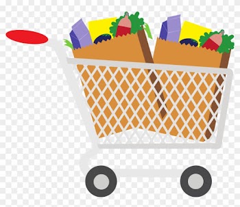 Grocery Goods Clip Art - Shopping Cart With Food Clipart