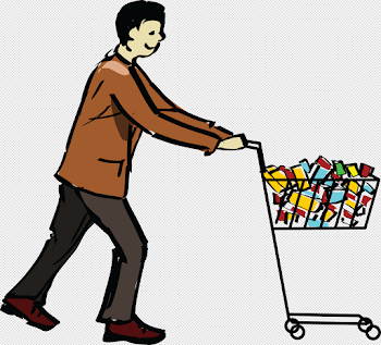 Grocery Shopping Cart PNG Photo