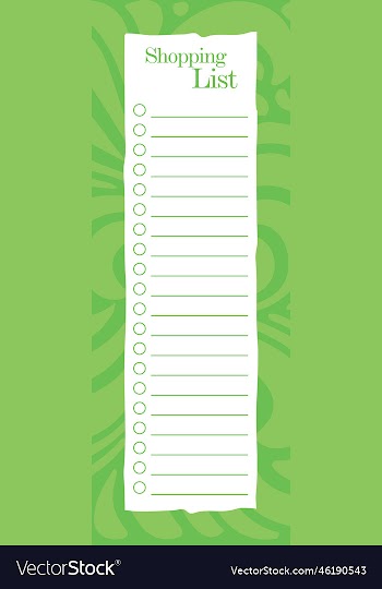 grocery shopping list - printable list