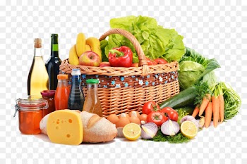 Grocery store Health food Supermarket Vegetarian cuisine - Shopping basket of fruits and vegetables 