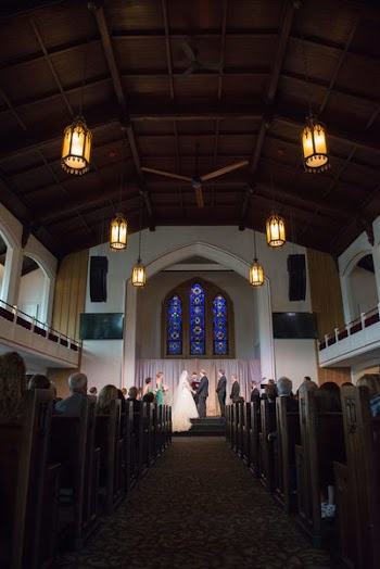Groom And Bride Inside Church