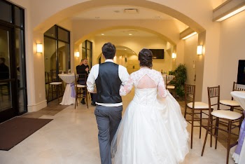 Groom And Bride Walking On Hallway
