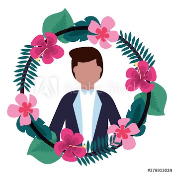 groom with flower garland wedding day