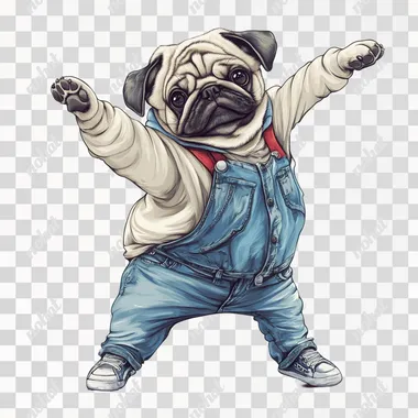 Groovin' Pug: Hip Hop Dance Moves Unleashed!