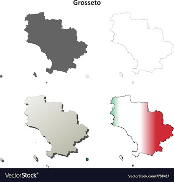 Grosseto blank detailed outline map set vector image