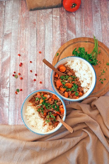Ground beef rice bowl 