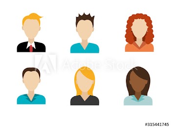 group faces of business people design