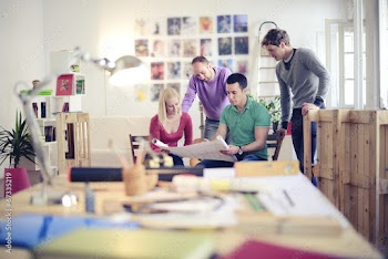 Group of Architects working at project