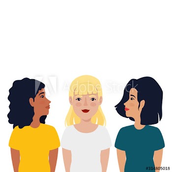 group of beautiful women avatar character design