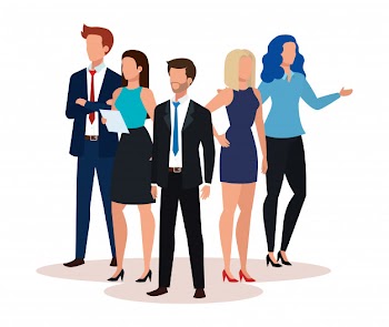 Group of business people avatar character Free Vector
