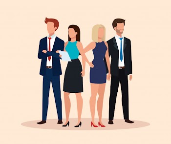Group of business people avatar character Free Vector