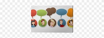 Group Of Cartoon People Talking With Speech Balloon - Smaltalk-fibel: Für Den Unkomplizierten Kontakt Zu