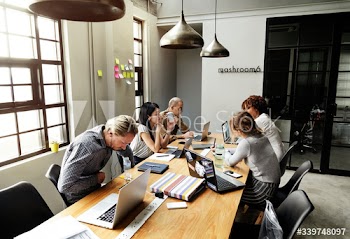 Group of diverse people having a business meeting