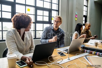 Group of diverse people having a business meeting