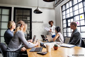 Group of diverse people having a business meeting