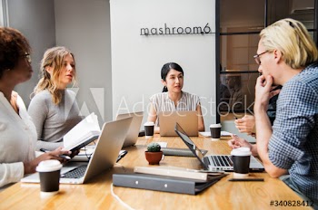 Group of diverse people having a business meeting