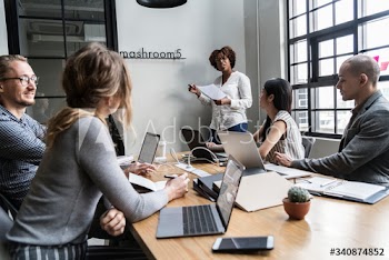 Group of diverse people having a business meeting
