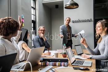 Group of diverse people having a business meeting