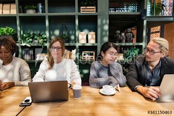 Group of diverse people having a business meeting