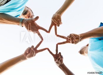 Group of happy and diverse volunteers