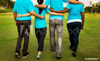 Group of happy and diverse volunteers