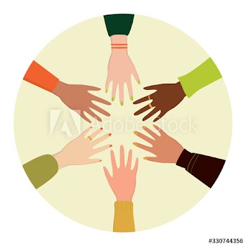 Group of happy friend of different race and gender