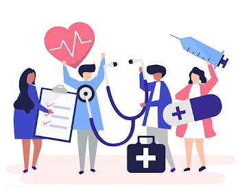 Group of medical staff carrying health relate.. | Free stock vector - 479422