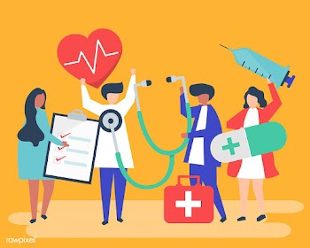 Group of medical staff carrying health relate.. | Free stock vector - 480547