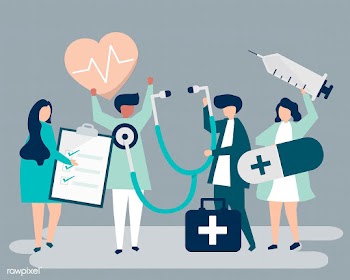 Group of medical staff carrying health relate.. | Free stock vector - 480585