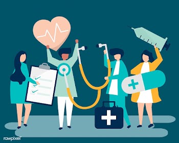 Group of medical staff carrying health relate.. | Free stock vector - 480632