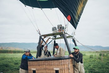 Group of Men About to Ride on Hot Air Balloon