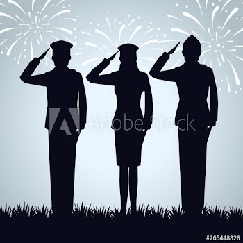 group of military people silhouettes