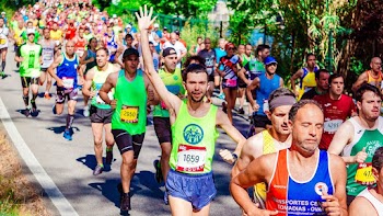 Group Of People Doing Fun Run