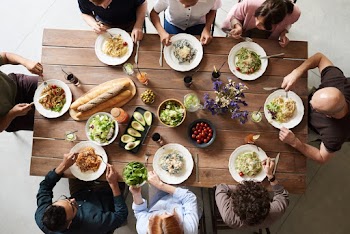 Group of People Eating Together
