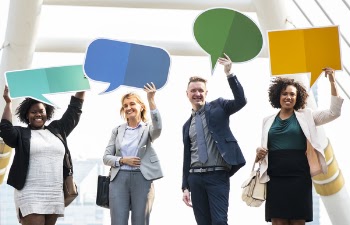 Group of People Holding Message Boards