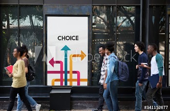 Group of people make a decision on their path