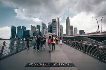Group of People on Jubilee Bridge