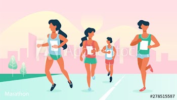Group of people on marathon