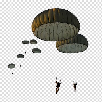 Group of people parachuting down together illustration, Parachute Paratrooper United States Army Airborne School Military Parachuting, parachute transparent background PNG clipart