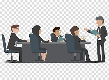 Group of people sitting beside table illustration, Meeting Management Project manager Business process, Meeting transparent background PNG clipart