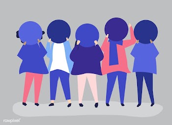 Group of people with blank circular paper | Free stock vector - 480803