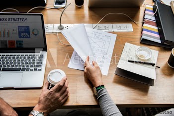 Group of people working on website template