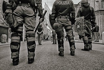 Group of Police on Street