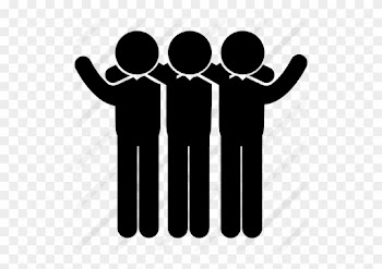 Group Of Three Men Standing Side By Side Hugging Each - Friends Icon Transparent Background