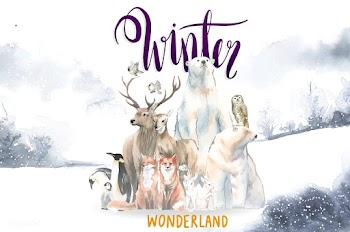 Group of wild animals in a winter wonderland .. | Free stock vector - 489638