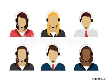 group of workers call center design