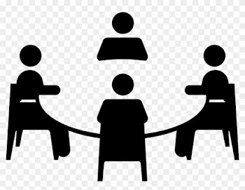 Group Work Clipart Black And White - Focus Group Discussion Icon