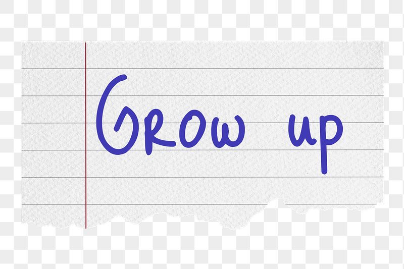 Grow up png word, torn | Free PNG - rawpixel