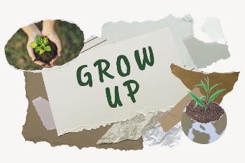 Grow up word typography, environment | Free Photo - rawpixel